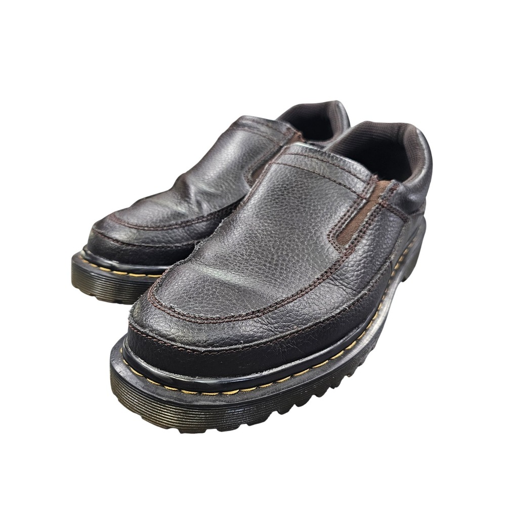 Dr. Martens Utah Brown Leather Slip On Loafers Men's 9 AirWair Lug‎ Sole Shoes